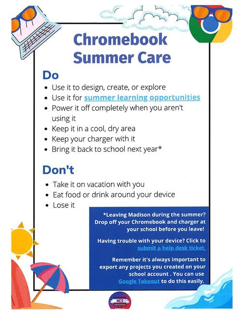 Chromebook Summer Care
